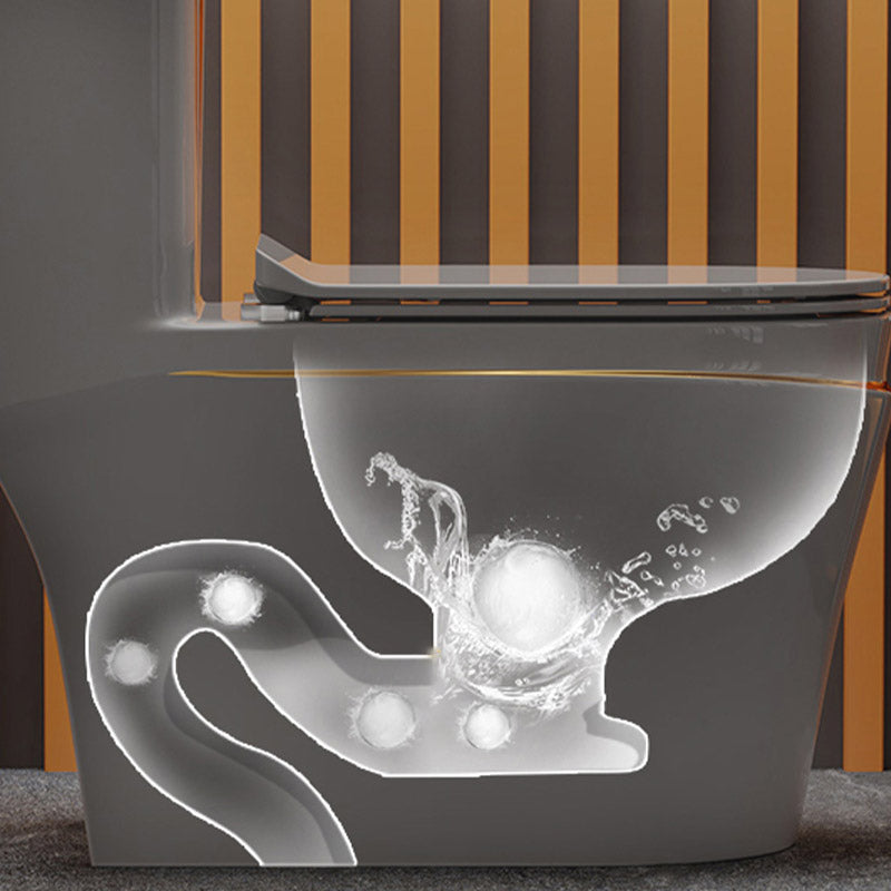 Skirted Flush Toilet Floor Mount Traditional One-Piece Toilet with Slow Close Seat