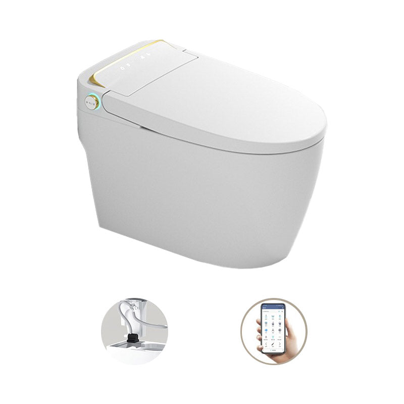Modern White Concealed Tank Toilet Skirted ABS Floor Mounted Flush Toilet with Seat