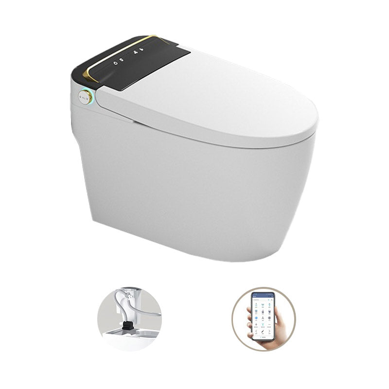 Modern White Concealed Tank Toilet Skirted ABS Floor Mounted Flush Toilet with Seat