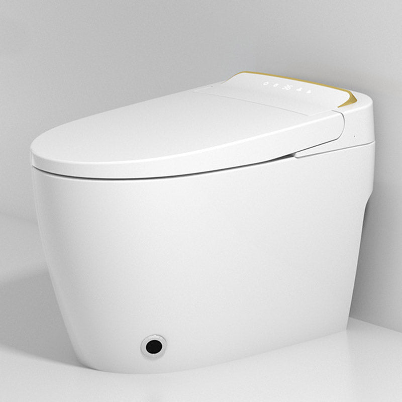 Modern White Concealed Tank Toilet Skirted ABS Floor Mounted Flush Toilet with Seat