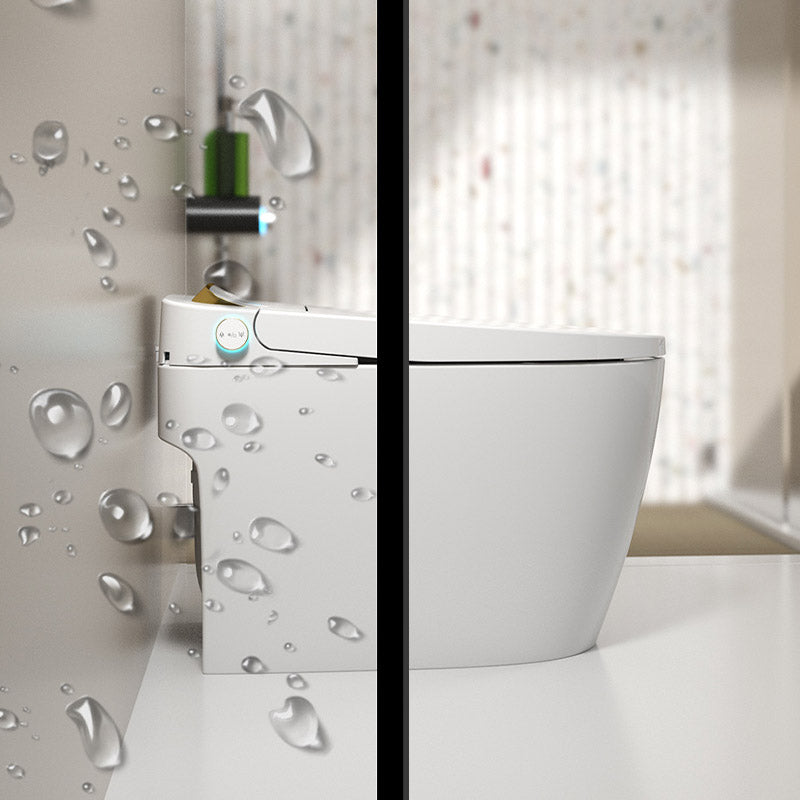 Modern White Concealed Tank Toilet Skirted ABS Floor Mounted Flush Toilet with Seat