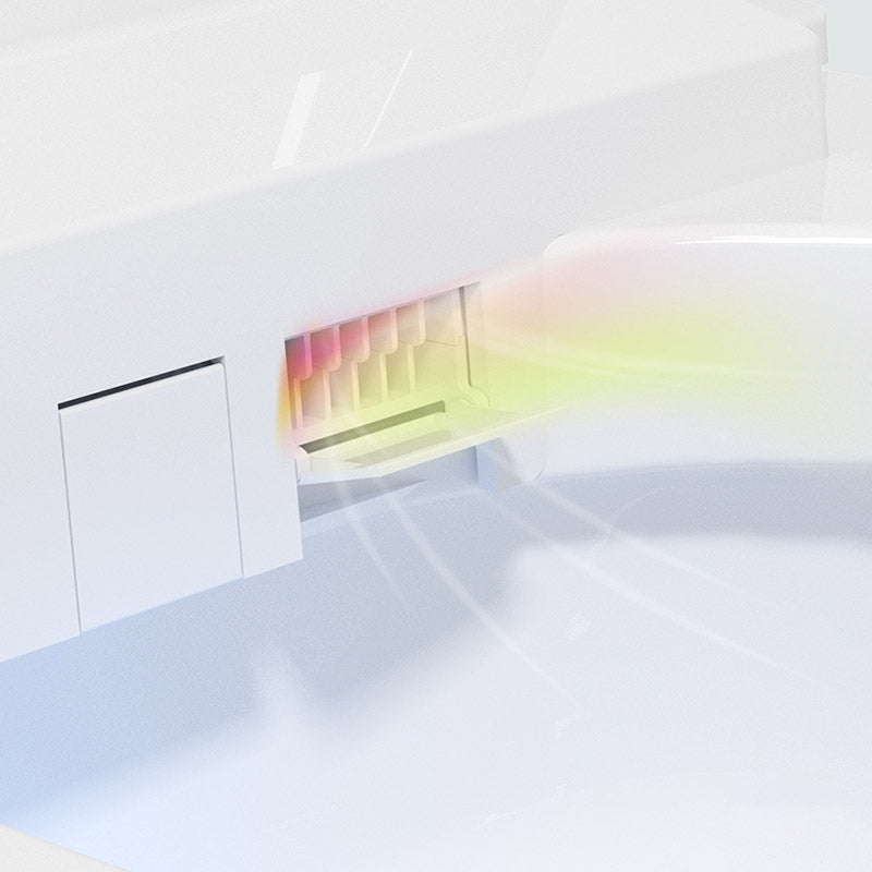 Modern White Concealed Tank Toilet Skirted ABS Floor Mounted Flush Toilet with Seat