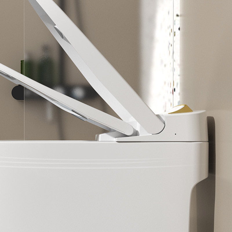 Modern White Concealed Tank Toilet Skirted ABS Floor Mounted Flush Toilet with Seat