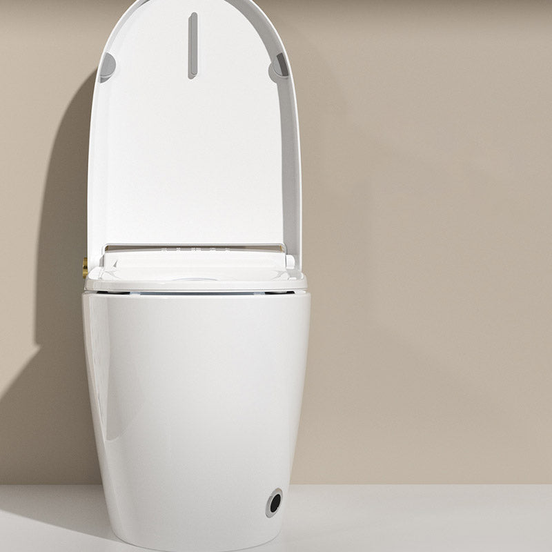 Modern White Concealed Tank Toilet Skirted ABS Floor Mounted Flush Toilet with Seat