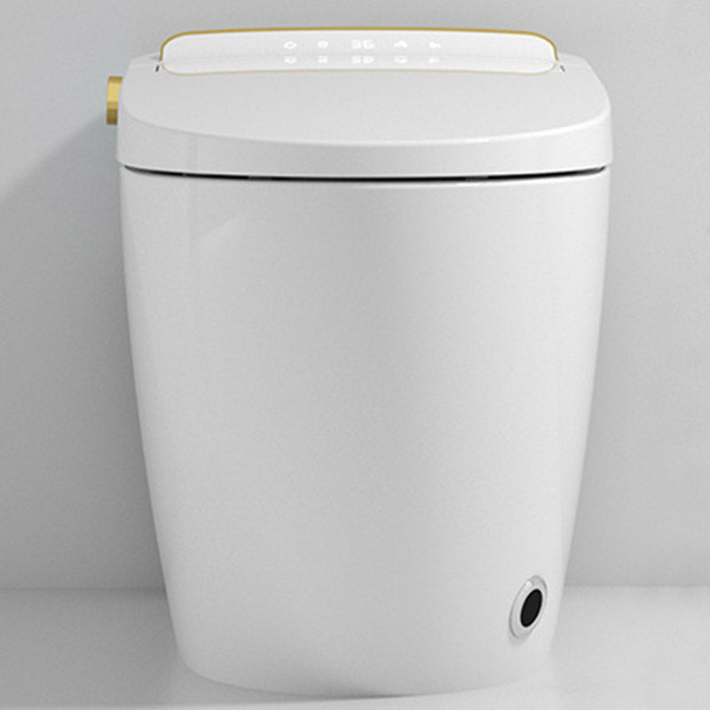 Modern White Concealed Tank Toilet Skirted ABS Floor Mounted Flush Toilet with Seat