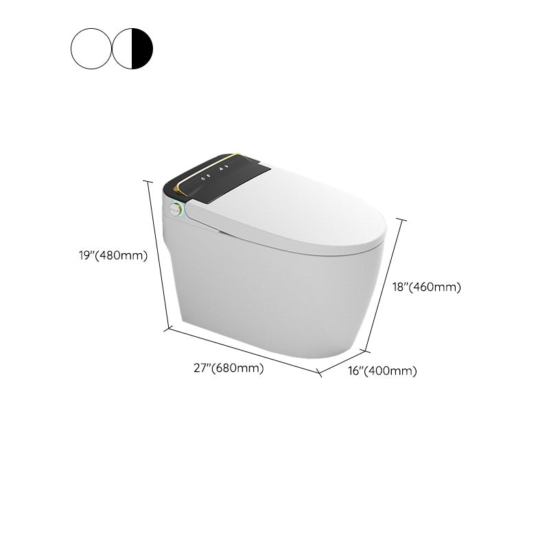 Modern White Concealed Tank Toilet Skirted ABS Floor Mounted Flush Toilet with Seat