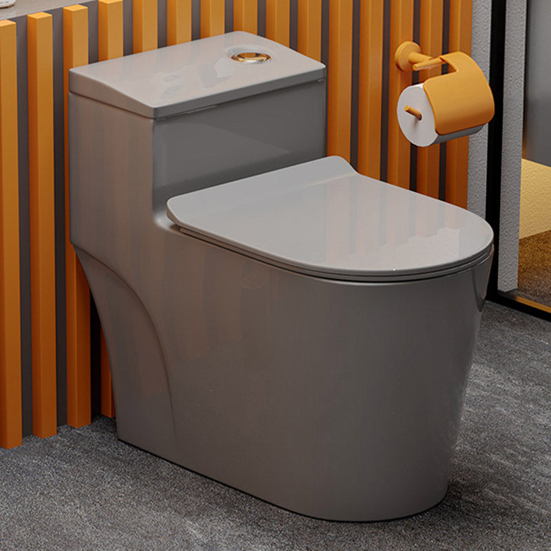 Skirted Toilet Floor Traditional Mount One-Piece Toilet with Slow Close Seat