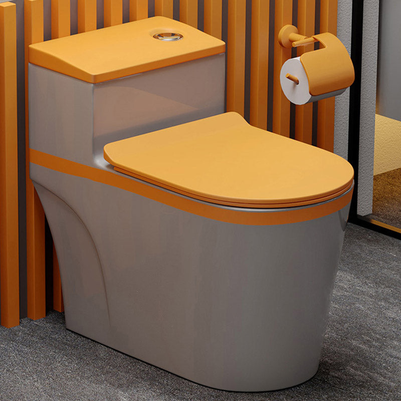 Skirted Toilet Floor Traditional Mount One-Piece Toilet with Slow Close Seat