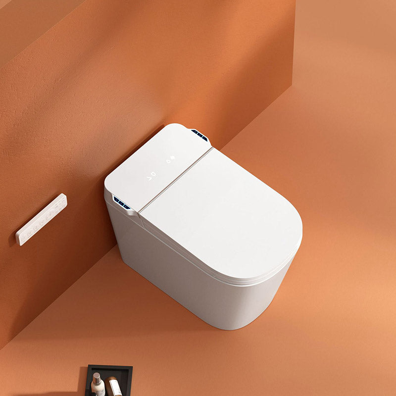 Modern White Toilet Bowl Siphon Jet Toilet with Soft-Close Seat for Bathroom