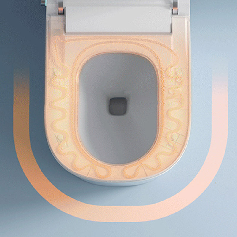 Modern White Toilet Bowl Siphon Jet Toilet with Soft-Close Seat for Bathroom