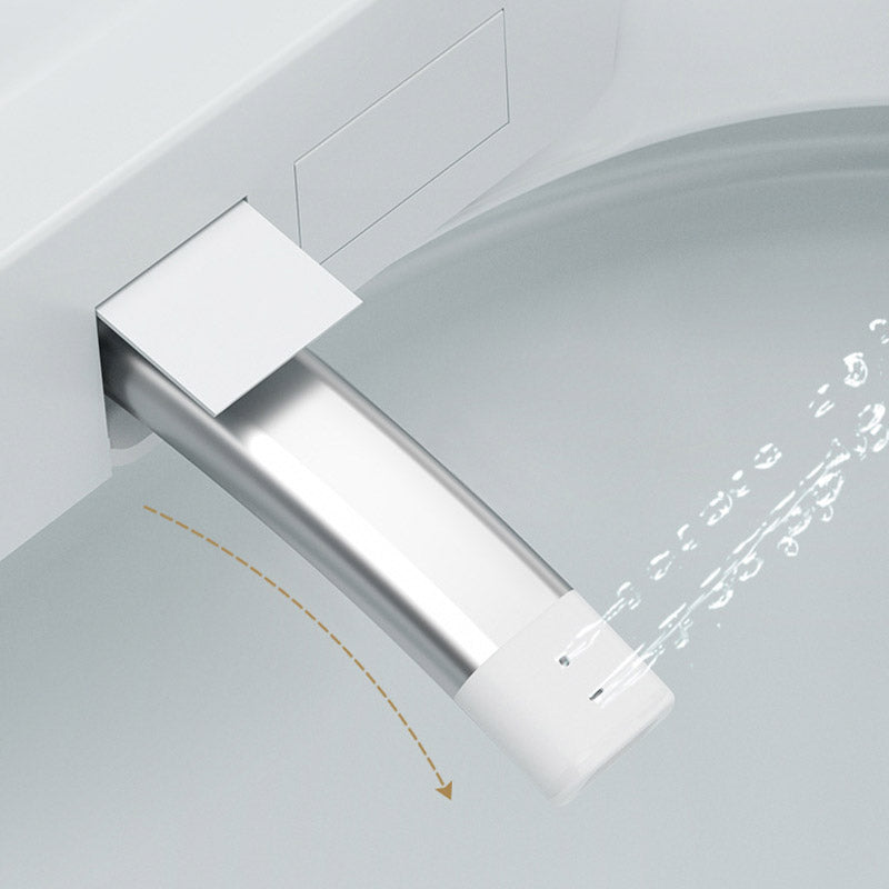 Modern White Toilet Bowl Siphon Jet Toilet with Soft-Close Seat for Bathroom
