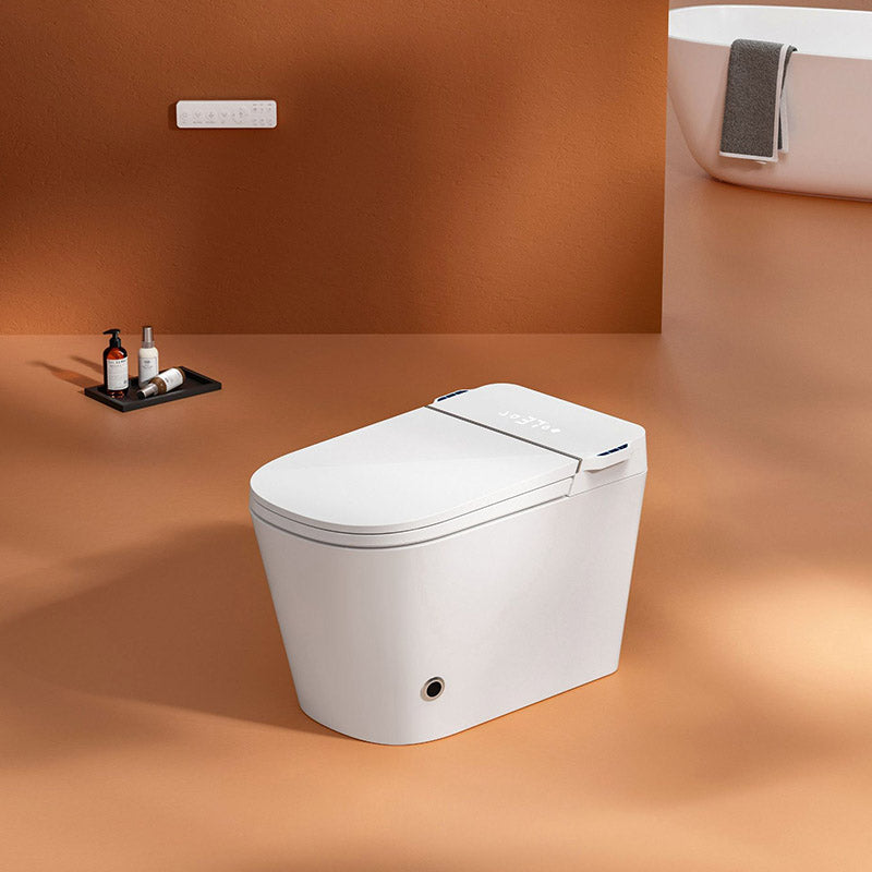 Modern White Toilet Bowl Siphon Jet Toilet with Soft-Close Seat for Bathroom