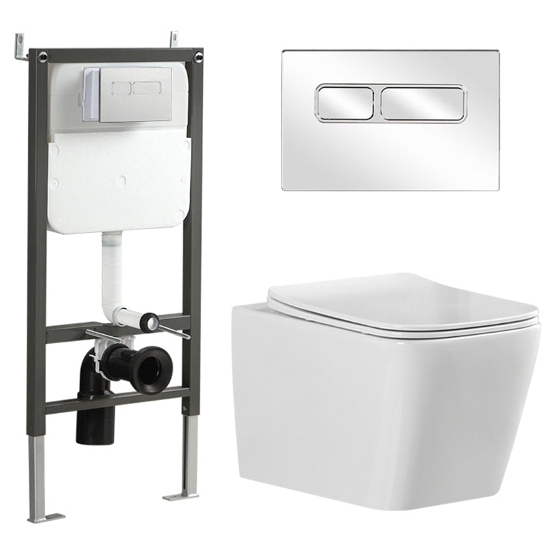 Wall Mount Flush Toilet One-Piece Toilet Contemporary Porcelain Toilet