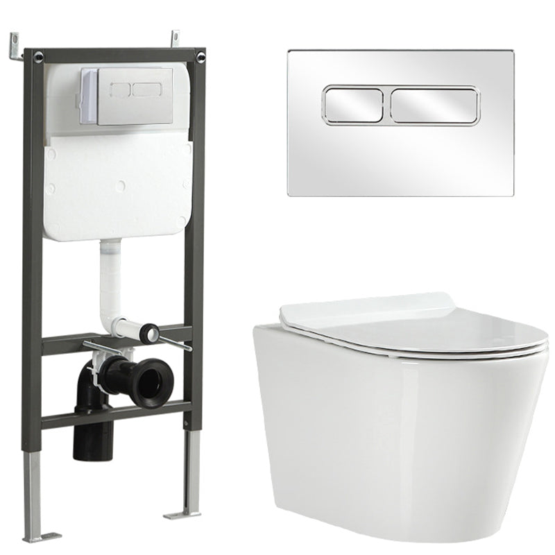 Wall Mount Flush Toilet One-Piece Toilet Contemporary Porcelain Toilet