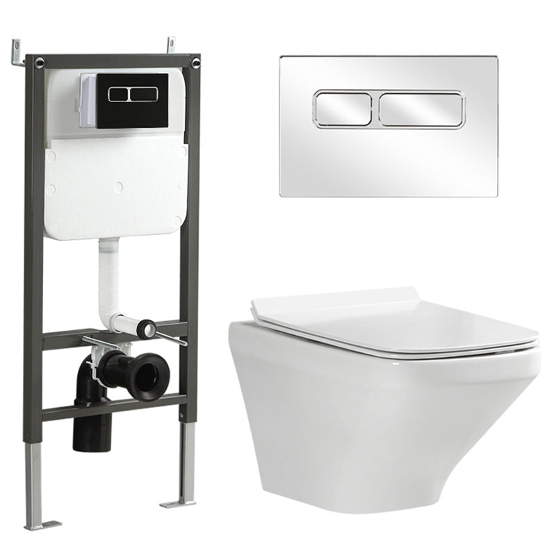 Wall Mount Flush Toilet One-Piece Toilet Contemporary Porcelain Toilet