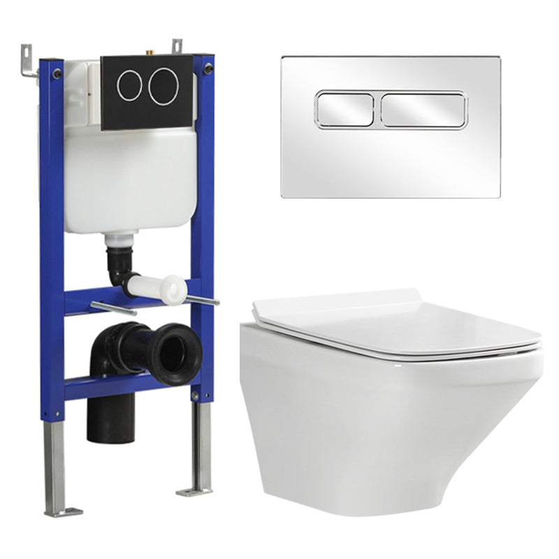 Wall Mount Flush Toilet One-Piece Toilet Contemporary Porcelain Toilet