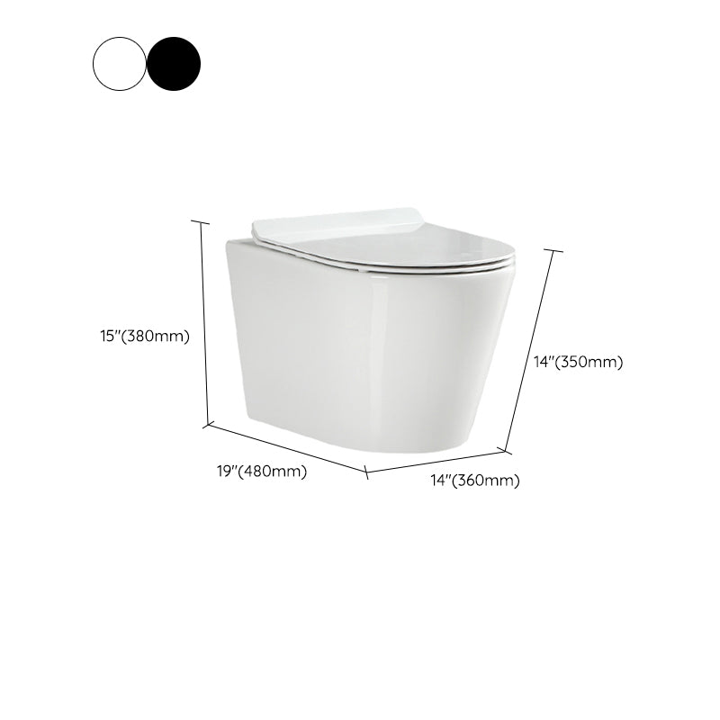 Wall Mount Flush Toilet One-Piece Toilet Contemporary Porcelain Toilet