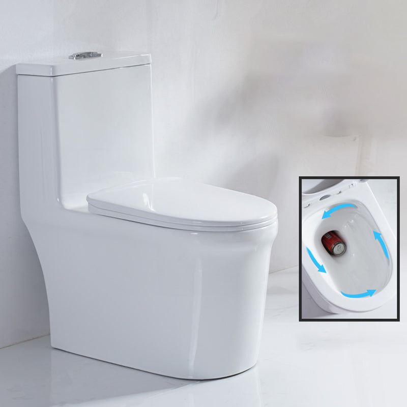 Skirted Toilet Traditional Floor Mount One-Piece Toilet with Slow Close Seat