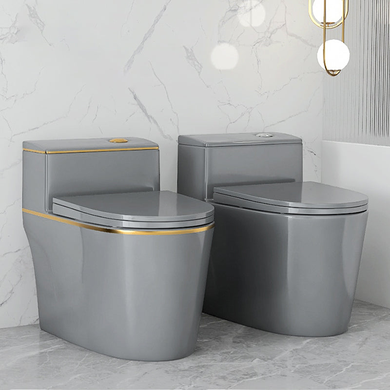 Traditional Siphon Jet Concealed Tank Flush Toilet Floor Mount Toilet Bowl with Seat