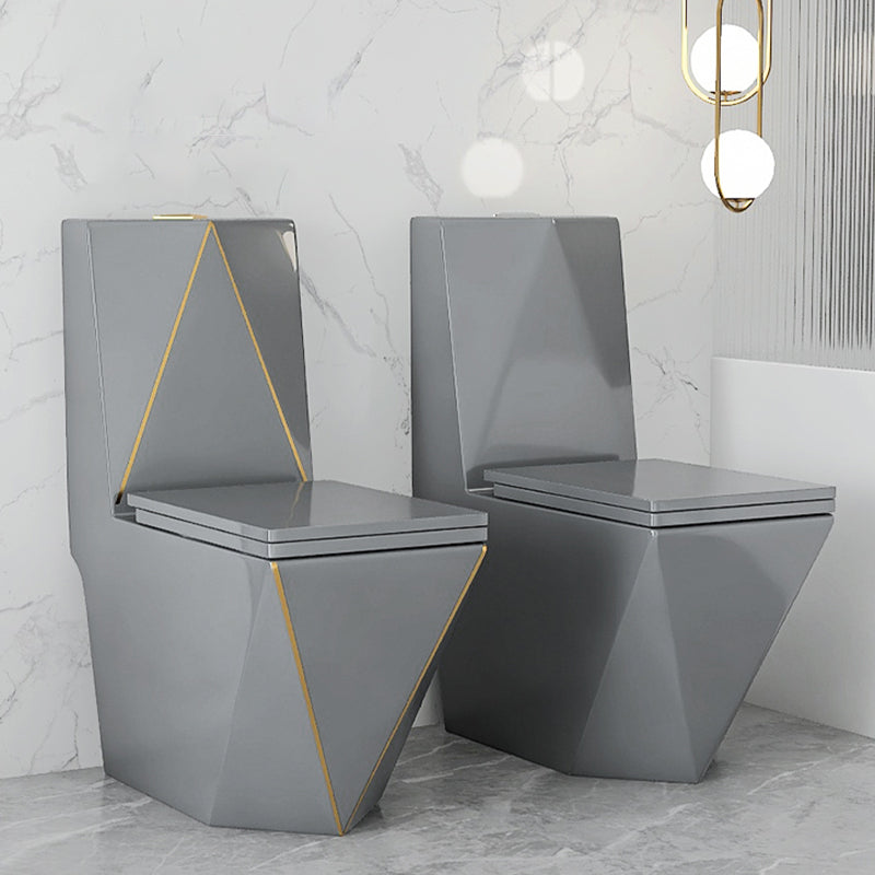 Traditional Siphon Jet Concealed Tank Flush Toilet Floor Mount Toilet Bowl with Seat