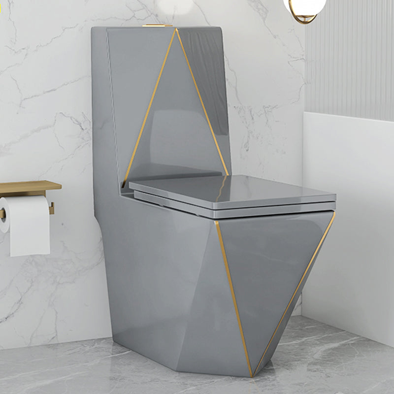 Traditional Siphon Jet Concealed Tank Flush Toilet Floor Mount Toilet Bowl with Seat