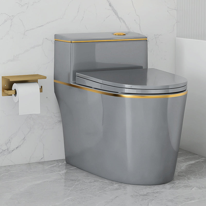 Traditional Siphon Jet Concealed Tank Flush Toilet Floor Mount Toilet Bowl with Seat