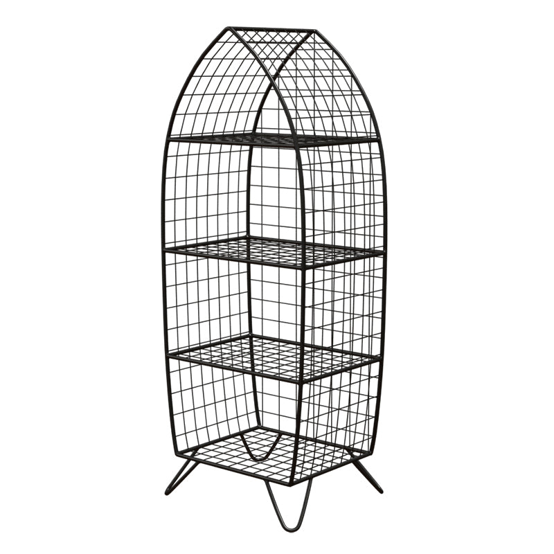 Glam Metal Bookshelf Closed Back Standard Bookcase with Shelves