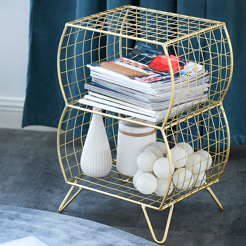 Glam Metal Bookshelf Closed Back Standard Bookcase with Shelves