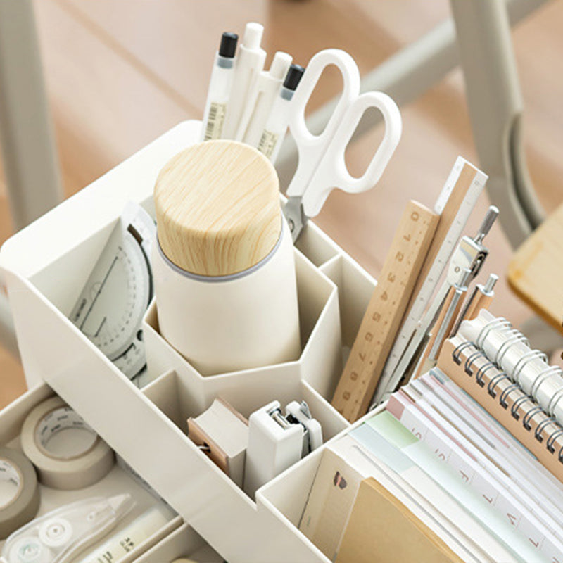 Contemporary Plastic Bookshelf Standard Closed Back Bookcase with Shelves