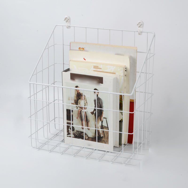 Industrial Floating Bookshelf Closed Back Metal Bookcase with Shelves