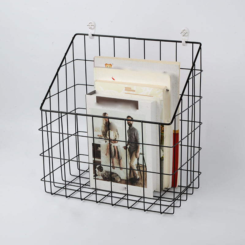 Industrial Floating Bookshelf Closed Back Metal Bookcase with Shelves