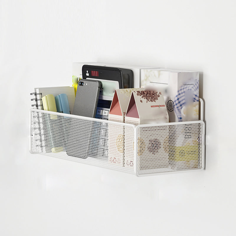 Industrial Floating Bookshelf Closed Back Metal Bookcase with Shelves