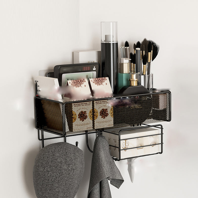 Industrial Floating Bookshelf Closed Back Metal Bookcase with Shelves