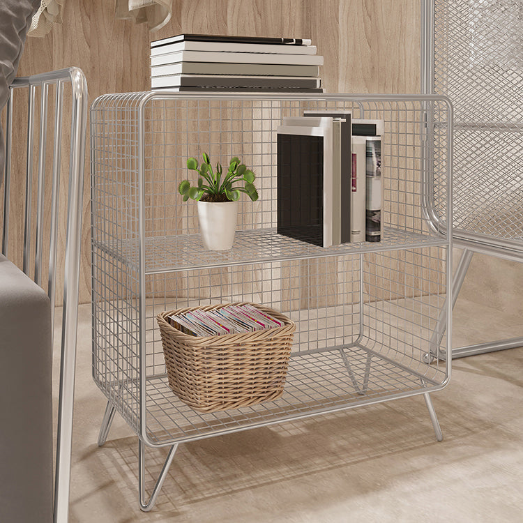 Glam Closed Back Bookcase Metal Standard Bookshelf with Shelves