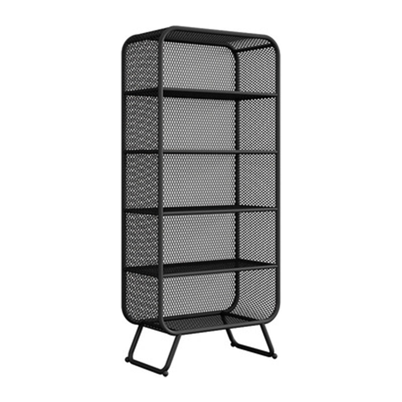 Glam Closed Back Bookcase Metal Standard Bookshelf with Shelves