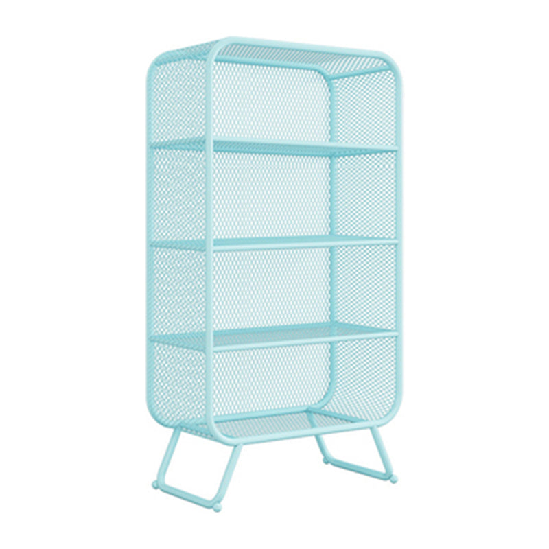 Glam Closed Back Bookcase Metal Standard Bookshelf with Shelves