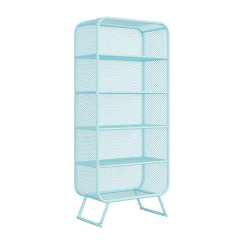 Glam Closed Back Bookcase Metal Standard Bookshelf with Shelves