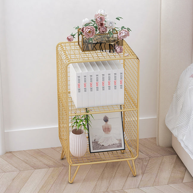 Glam Closed Back Bookcase Metal Standard Bookshelf with Shelves