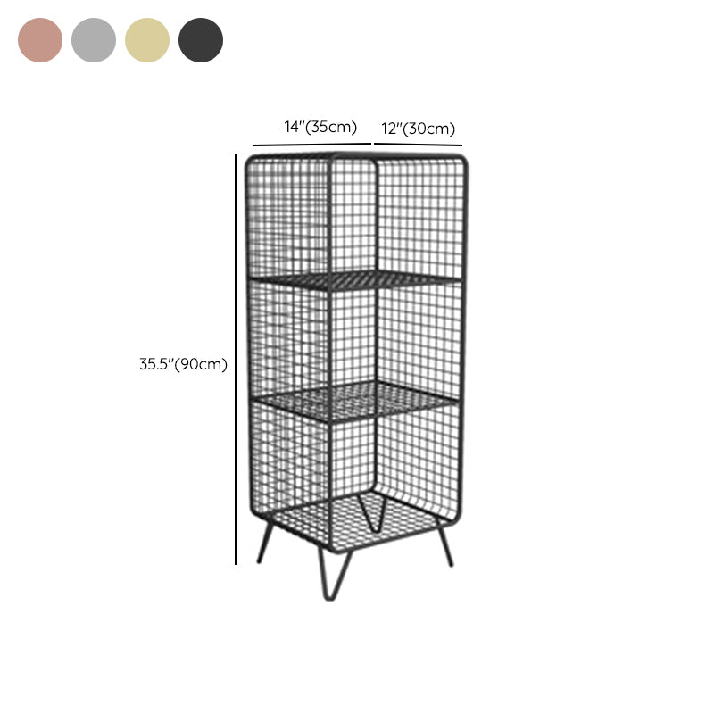 Glam Closed Back Bookcase Metal Standard Bookshelf with Shelves