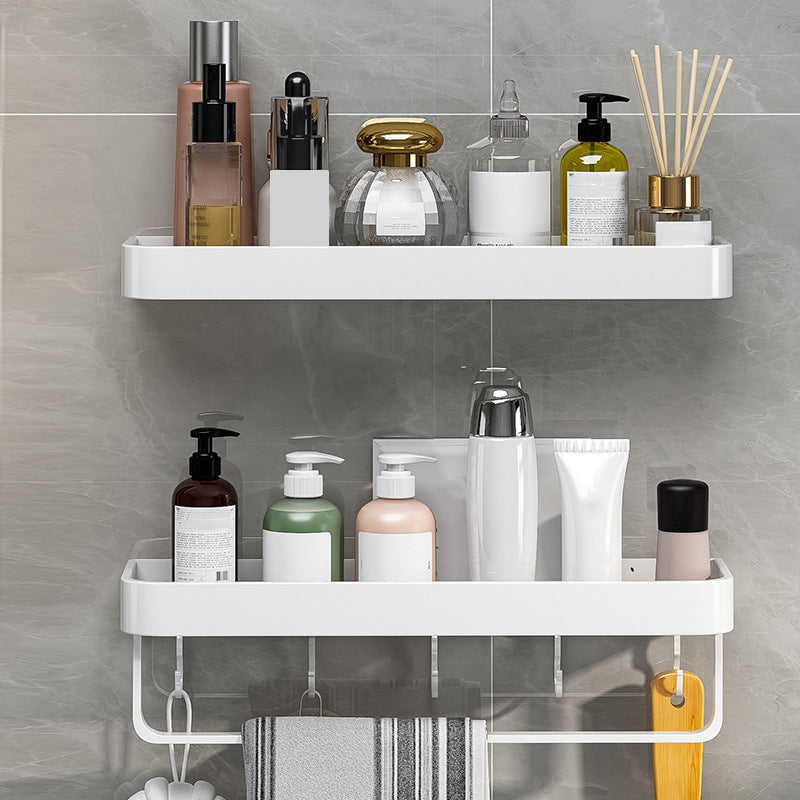 Contemporary Bathroom Accessory Set Metal Bath Shelf in White