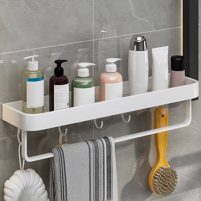 Contemporary Bathroom Accessory Set Metal Bath Shelf in White