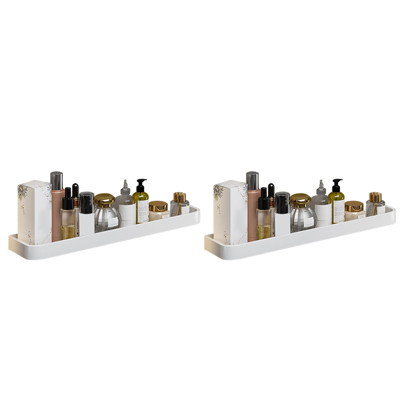 Contemporary Bathroom Accessory Set Metal Bath Shelf in White