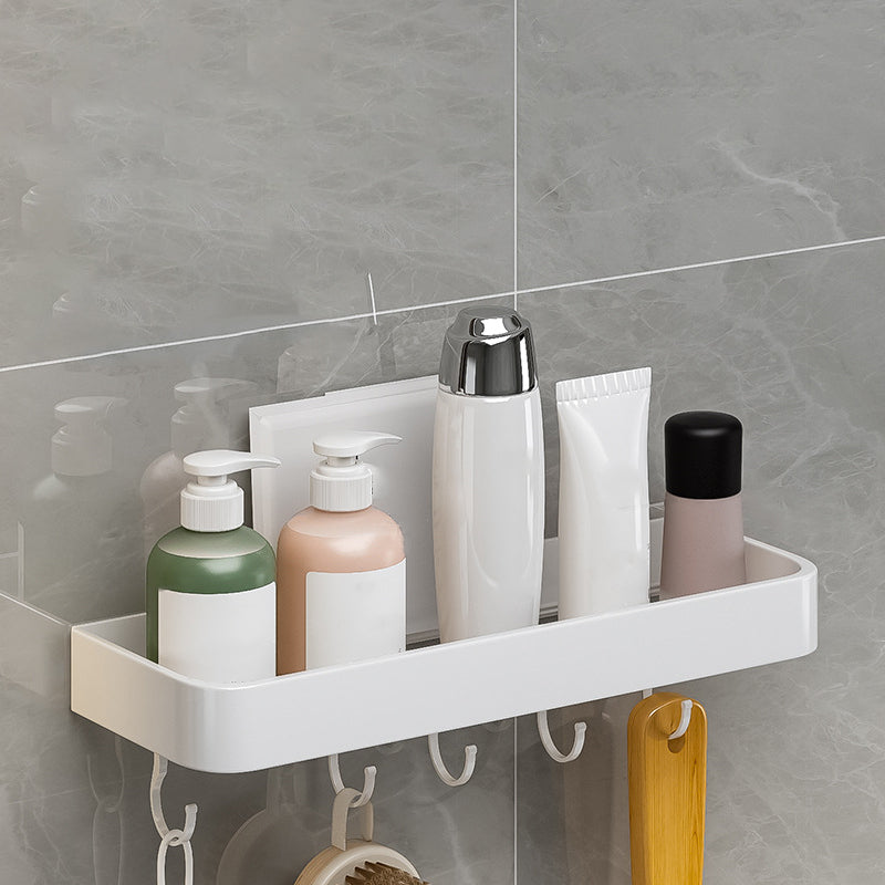 Contemporary Bathroom Accessory Set Metal Bath Shelf in White