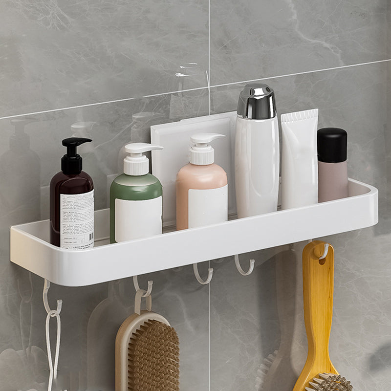 Contemporary Bathroom Accessory Set Metal Bath Shelf in White