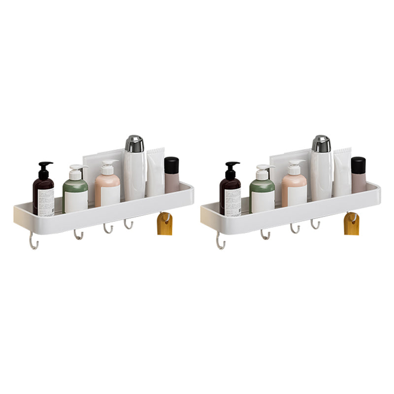 Contemporary Bathroom Accessory Set Metal Bath Shelf in White