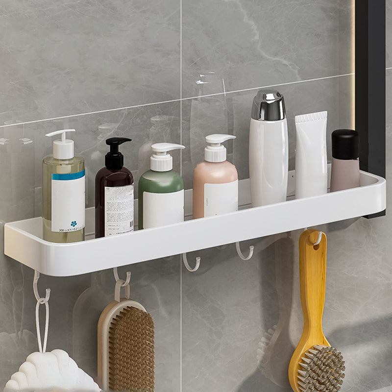 Contemporary Bathroom Accessory Set Metal Bath Shelf in White