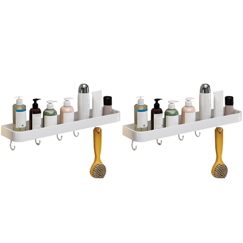 Contemporary Bathroom Accessory Set Metal Bath Shelf in White