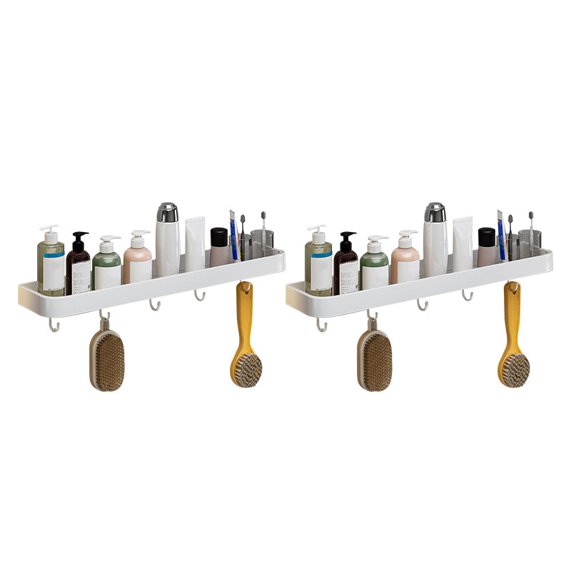 Contemporary Bathroom Accessory Set Metal Bath Shelf in White