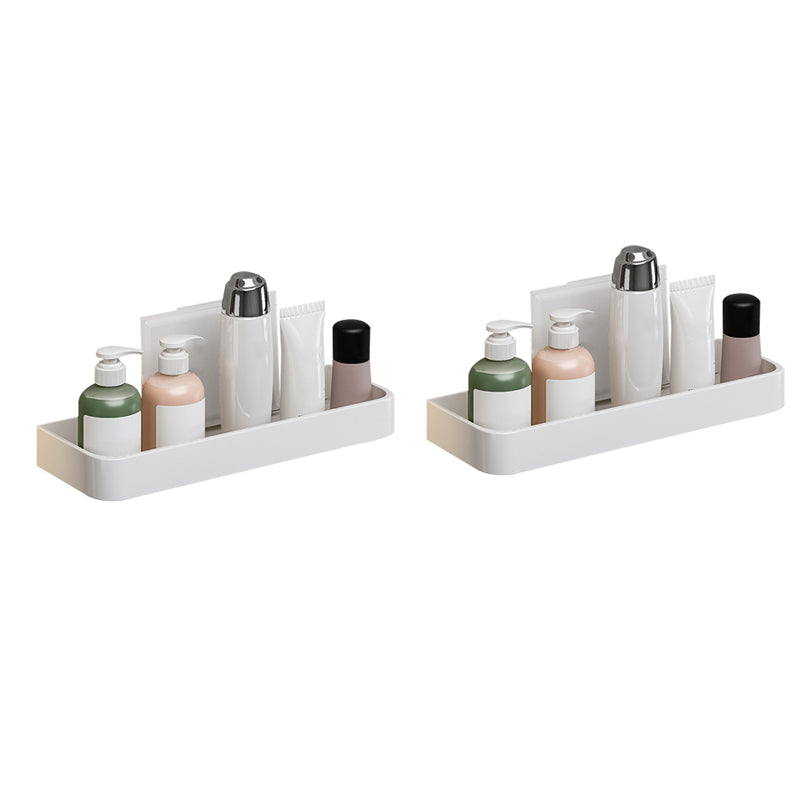 Contemporary Bathroom Accessory Set Metal Bath Shelf in White