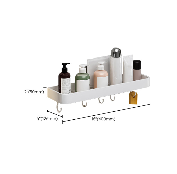 Contemporary Bathroom Accessory Set Metal Bath Shelf in White
